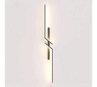 MSGIRVLZL Applique Murale Linéaire Longue Créative En Métal Avec Abat-Jour En Bande Acrylique, Lave-Mur De Couloir En Mode Led 3 Couleurs Modernes, Lumières D'Ambiance De Décoration De Chevet De Chamb