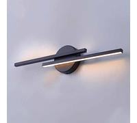 MSGIRVLZL Applique Murale Linéaire Noire, Applique Murale À Éclairage Haut Et Bas À Led, Applique Murale À Bande Métallique Ultra-Mince Avec Abat-Jour En Silicone, Lampes Avant À Long Miroir, Applique
