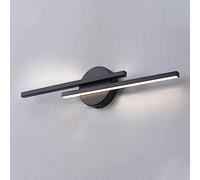 MSGIRVLZL Applique Murale Linéaire Noire, Applique Murale À Éclairage Haut Et Bas À Led, Applique Murale À Bande Métallique Ultra-Mince Avec Abat-Jour En Silicone, Lampes Avant À Long Miroir, Applique