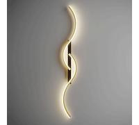 MSGIRVLZL Applique Murale Moderne À Led Pour Chambre À Coucher, Applique Murale Torsadée En Métal Linéaire Doré, Appliques Murales Décoratives De Chevet Longues Créatives, Lumières D'Ambiance D'Éclair