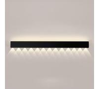 MSGIRVLZL Applique Murale Noire À Longue Bande, Applique Murale En Métal Ultra-Mince, Applique Murale Led Moderne Avec Mini Projecteur, Appliques Murales D'Éclairage Haut Et Bas, Appliques Murales Déc