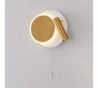 MSGIRVLZL Applique Murale Ronde En Métal Avec Lampe De Lecture De Chevet, Appliques Murales Modernes À Lumière Chaude À Led, Appliques Murales D'Éclairage Décoratif De Chambre À Coucher Avec Interrupt