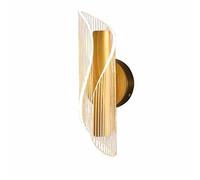 MSGIRVLZL Applique Murale Spirale Dorée, Lampe De Chevet Acrylique Créative, Lumière D'Ambiance Led Moderne 10W, Luminaires Décoratifs Simples Pour Chambre, Salon, Couloir, Salle À Manger/Tri-Color Li