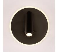 MSGIRVLZL Appliques Murales Led 10W, Lampe De Lecture De Chevet Ronde Avec Petit Projecteur, Appliques Murales En Métal Ultra-Minces Avec Abat-Jour En Acrylique, Appliques Murales Minimalistes Moderne