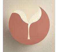 MSGIRVLZL Appliques Murales Rondes, Applique Murale En Métal Rose Avec Petit Abat-Jour En Acrylique En Forme De Jeune Arbre, Applique Murale D'Éclairage Décoratif Pour Chambre D'Enfant, Applique Mural