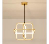 MSGIRVLZL Creative Square Line Light, Lampe Suspendue D'Éclairage De Salle À Manger En Métal, Lustres De Couloir À Led Modernes, Lampes De Suspension D'Îlot De Cuisine Simples Réglables Rotatives Diy/