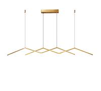 MSGIRVLZL Creative Twist Kitchen Island Light, Éclairage Suspendu En Laiton À 3 Modes De Couleur Led Moderne Avec Abat-Jour En Acrylique Transparent Blanc, Éclairage Suspendu Linéaire Simple Pour Sall