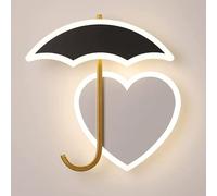 MSGIRVLZL Creative Umbrella Love Sdesign Applique Murale, Acrylique Applique Murale Décoration Intérieure Veilleuse, 16W Led Luminaire Tricolore Pour Chambre D'Enfants Mur Restaurant/Tri-Color Light