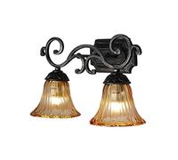 MSGIRVLZL Double-Headed Garden Wall Light, Wrought Iron Wall Lamp, Bathroom Mirror Lights, Balcony Corridor Wall Sconces, E27 Staircase Wall Light