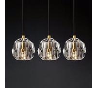 MSGIRVLZL Éclairage Suspendu Moderne En Cristal Clair Pour Îlot De Cuisine, Luminaire Suspendu Décoratif D'Intérieur À 3 Lumières Pour Accrocher Au-Dessus De La Salle À Manger, Du Salon, De La Chambre