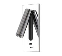 MSGIRVLZL Lampe De Lecture Encastrée Pour Chambre À Coucher, Lampe De Chevet Réglable À 90 ° Avec Port USB Et Appliques Murales À Interrupteur À Bascule, Projecteur Led Moderne, Luminaires Décoratifs