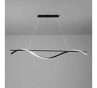 MSGIRVLZL Lampe Suspendue À Longue Bande Pour Îlot De Cuisine, Suspension Linéaire En Métal, Lustres De Plafond À Led Modernes, Suspensions Minimalistes Au-Dessus De La Table À Manger, Lampes En Fer F