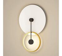 MSGIRVLZL Lampes De Tête De Lit, Fer Forgé Minimaliste Moderne + Applique Murale Design En Aluminium, Luminaire Led Créatif Finition or Blanc Noir Décoration Appliques Murales Pour Chambre Salon/Tri-C