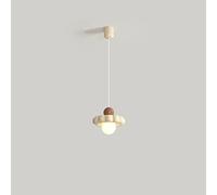 MSGIRVLZL Milk White Flower Lamp, Kitchen Island, Small Simple Ceiling, Mid-Century Nordic Modern Lamp, Chandelier for Girls, Bedroom, Children's Room/Brown