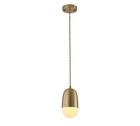 MSGIRVLZL Mini Lampe À Suspension En Laiton Avec Abat-Jour En Verre Blanc, Luminaire Suspendu De Chevet En Cuivre, Douille E27, Lustres Simples Modernes Pour Chambre À Coucher, Couloir, Salle À Manger