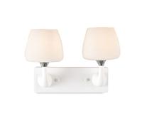 MSGIRVLZL Modern E14 White Resin Glass Wall Sconces, Vintage Style Wall Spotlights Suitable for Hallways, Lofts, Passages, Clighting Fixtures (Color: D)/Double Head