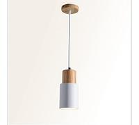 MSGIRVLZL Moderne Simple Pendentif Éclairage Créatif En Métal Suspension Lampe En Bois Massif Cylindrique Réglable Suspensions Mini Décor Lustres En Alumipour Salles À Manger 1 X E27 Max40W Ø10Cm/Blan