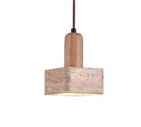 MSGIRVLZL Natural Stlight, Square Kitchen Island, Mini Marble Light, Farmhouse Style, Rustic Wooden Light Fixture, Mid-Century Modern Chandelier for Bedroom, Bathroom/Original Color