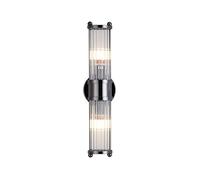 MSGIRVLZL North American E14 Rectangular Iron Wall Sconces, High-End Glass Wall Reading Lamps Suitable for Hallway, Loft, Passage, Cafe, Lighting Fixture/Noir