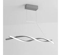 MSGIRVLZL Plafonnier Led Moderne À Intensité Variable Avec Télécommande - Lustre En Forme De Vague Acrylique En Spirale, Lampe Suspendue Au Design Créatif Pour Éclairage De Bureau De Salon - Blanc Fro