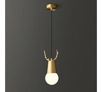 MSGIRVLZL Plafonnier Suspendu En Laiton H65, Décoration À Une Tête, Éclairage Suspendu E27, Source Lumineuse, Luminaire À Suspension Réglable En Hauteur Pour Table À Manger