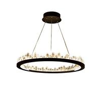 MSGIRVLZL Post-Modern Chandelier, round Led Dining Room Living Room Bedroom Kitchen Island Decorative Ceiling Light, Creative Metal Crystal Chandelier Custom Height Adjustable Lighting Device/Vertical