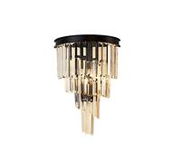 MSGIRVLZL Postmodern Crystal Wall Sconce Bedroom Bedside Lamp Hall Feature Wall Metal Wall Lighting Personality Corridor Wrought Iron Wall Sconce E14 Base Wall Sconces L