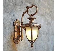 MSGIRVLZL Retro European Style Outdoor Wall Light, Waterproof Garden Light for Hallway or Balcony, Vintage American Style Wall Sconce, Creative Outdoor Wall Spotlight/Brass_M