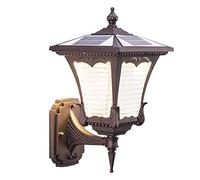 MSGIRVLZL Solar-Powered Aluminum Glass E27 Vintage Wall Lantern Industrial Wall Spotlight Doorway Projector