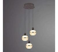 MSGIRVLZL Suspension Acrylique Sphérique Créative, Lustres En Métal Noir Pour Le Chevet De La Chambre À Coucher, Lampe À Suspension Moderne À Led 3 Modes De Couleur, Luminaire Suspendu Simple Pour Îlo