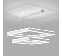 MSGIRVLZL Suspension Carrée De Salle À Manger, Lampe Suspendue Décorative De Salon À Led Moderne, Lampes À Suspension En Alumià 2 Lumières Avec Abat-Jour En Acrylique, Îlot De Cuisine Sous Des Lustres