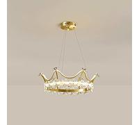 MSGIRVLZL Suspension De Plafond De Couronne De 62W Led, Corps De Lampe En Fer Forgé Doré + Lampes Suspendues De Décoration De Fleurs En Cristal, Lampes Suspendues Créatives Simples Pour Salon, Salle À