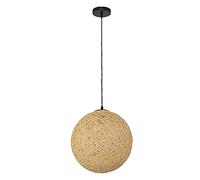 MSGIRVLZL Suspension De Plafond En Rotin Moderne Couleur Bois - Lampe À Suspension Abat-Jour De Style Boule Globe - Lustre De Décoration De Chambre À Coucher À La Maison, Suspension De Couloir De Salo