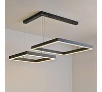MSGIRVLZL Suspension D'Éclairage Décoratif De Chambre À Coucher, Lustres De Salon Carrés, Plafonnier À Led Moderne De 80 W, Lampes De Suspension De Salle À Manger En Métal En Alumiavec Abat-Jour En Ac