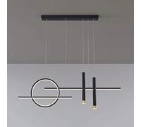 MSGIRVLZL Suspension Décorative De Bande D'Îlot De Cuisine, Longue Lampe Suspendue En Métal Linéaire Avec Éclairage Vers Le Bas, Suspensions Minimalistes De Salle À Manger, Lustres Led Modernes À 3 Co