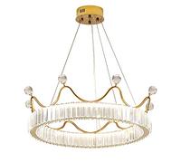 MSGIRVLZL Suspension En Cristal De Chambre À Coucher Moderne, Lampes Suspendues En Acier Inoxydable Plaqué Or, Lampes À Suspension À Intensité Variable Led Pour Salle À Manger, Lampe D'Ambiance Créati