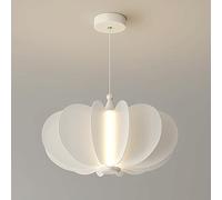 MSGIRVLZL Suspension En Forme De Plume Blanche, Lampe Suspendue En Métal Pour Salle À Manger Avec Abat-Jour En Acrylique, Lustre Led Moderne - 36 W - Mode 3 Couleurs, Lampes À Suspension D'Éclairage D