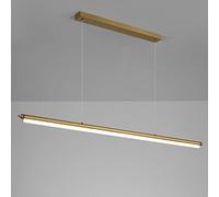 MSGIRVLZL Suspension Linéaire Dorée, Lampe Suspendue À Flûte En Métal Avec Abat-Jour Décoratif En Acrylique, Lampes À Suspension Led Modernes, Lumières D'Île À Flûte Simple Pour Plafond De Salle À Man