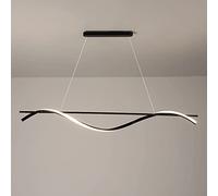 MSGIRVLZL Suspension Linéaire En Métal, Lustres De Plafond À Led Modernes, Lampe Suspendue Pour Îlot De Cuisine À Longue Bande, Lampes Suspendues Minimalistes Au-Dessus De La Table À Manger, Lampes En
