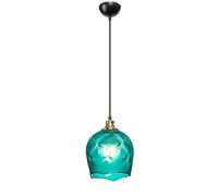 MSGIRVLZL Suspension Moderne En Verre Pour Îlot 丨plafonniers Suspendus Avec Abat-Jour En Forme De Coupe Bordeaux Inversée 丨plafonnier Contemporain Pour Cuisine Salle À Manger Chambre À Coucher, Aqua/N
