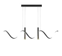 MSGIRVLZL Suspension Spirale Créative, Lampe Suspendue Linéaire Pour Salle À Manger, Lampes À Suspension En Métal + Abat-Jour En Silicavec 2 X Projecteurs, Lumières Modernes À Led Pour Îlot De Cuisine