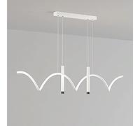 MSGIRVLZL Suspension Spirale Créative, Lampe Suspendue Linéaire Pour Salle À Manger, Lampes À Suspension En Métal + Abat-Jour En Silicavec 2 X Projecteurs, Lumières Modernes À Led Pour Îlot De Cuisine