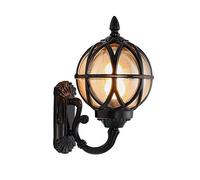 MSGIRVLZL Traditional Aluminum Spherical Lantern Sconce European Light Globe Wall Lamp Patio Lamp Villa Courtyard Park Spotlight/Height: 31Cm