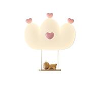 MSGIRVLZL White Milk Wall Sconce for Children's Room, Wired Dimmable, Cute Crown-Shaped Led Wall Lamp, Modern Nordic Wall Lamp for Boys and Girls, Bedroom/Deer