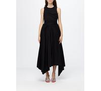 MSGM Asymmetric Off-the-Shoulder Cotton Midi Dress with a Crew Neck - Size: 40 - female