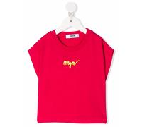 MSGM Kids embroidered logo short-sleeve T-shirt - Pink 6 yrs-10 yrs