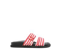 MSGM striped canvas slides - Red 36