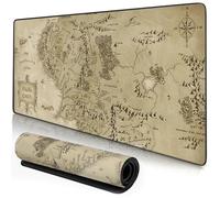 MSHAJ Gaming Mouse Pad XL,Extended Large Mouse Mat Desk Pad 31.5x11.8x0.12IN,Stitched Edges Non Slip Mousepad for Computer,Office,Keyboard and Laptop-Middle Earth Map