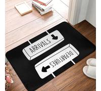 MSHEEFG Aviation Arrivals Departures Airport Sign Doormat Anti-skid Super Absorbent Bath Mats Home Entrance Rugs Kitchen Carpet Footpad 40 * 60 CM