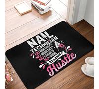 MSHEEFG Custom Bib Nail Polish Is My Power Anti-slip Doormat Floor Mat Durable Carpet Rug for Kitchen Entrance Home Bathroom Footpad Mat 40 * 60 CM